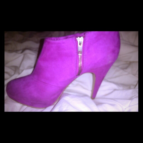 Bright purple high heels
