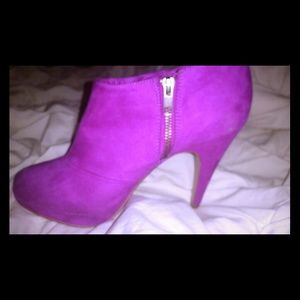 Bright purple high heels