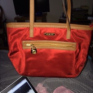 Michael Kors small Kempton Nylon Tote Red