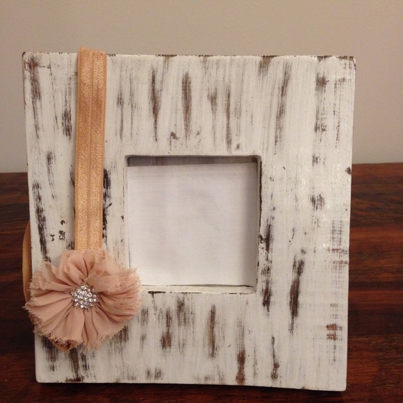 Tan colored shabby headband with bling.