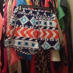 Aztec print shorts!