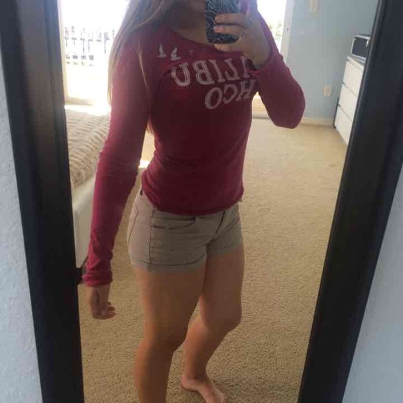 Hollister long sleeve maroon top