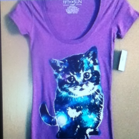 Purple Galaxy Cat Tee