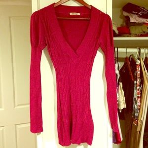 Arden B long tight magenta sweater!