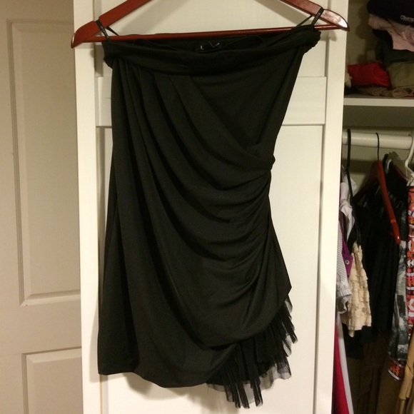 Bebe short black strapless dress!