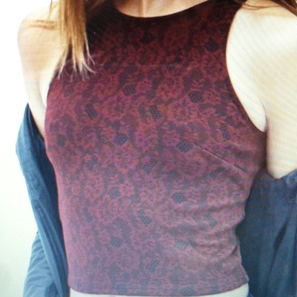 Floral lace print crop tops NEW