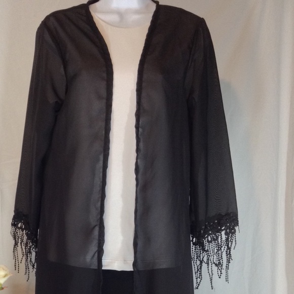 LAST ONE! 💘Trendy Black Long Sheer Kimono💘 - Picture 2 of 4