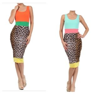 Sexy Bodycon Colorblick Leopard Print Dress