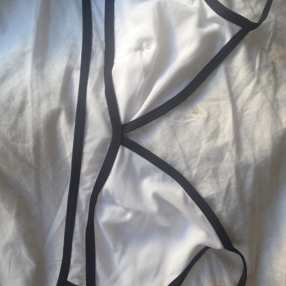 White mesh with black rim Bralette