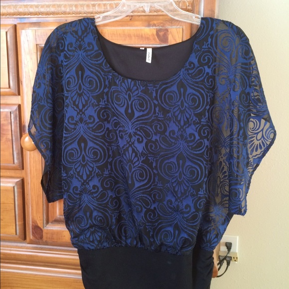 Dark blue dress top