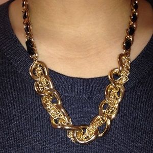 Black and gold chain necklace