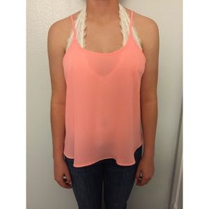 Caged back pink tank