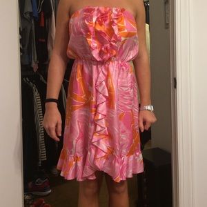 Lilly Pulitzer silk strapless dress