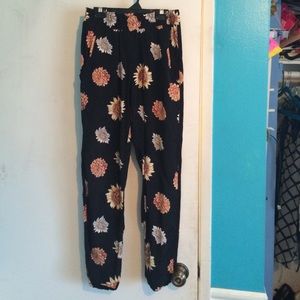 Black Floral Brandy Melville Pants