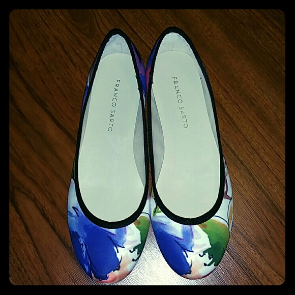 Franco Sarto silky floral flats