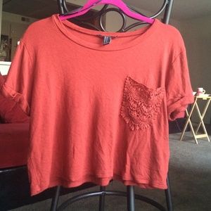 Orange crop top
