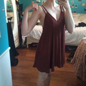 Brandy Melville Burgundy 2 Strap Dress
