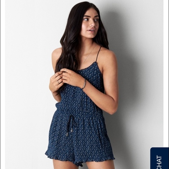 american eagle denim romper