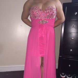 Pink jeweled prom dress...