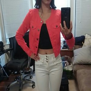 Orange cropped jacket