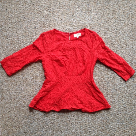 Lace Anthropologie Peplum top