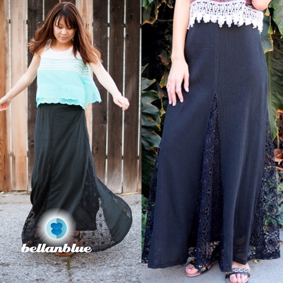 The PARKER lace maxi skirt - BLACk - Picture 2 of 4