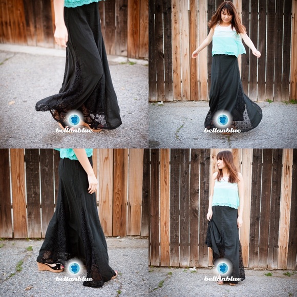 The PARKER lace maxi skirt - BLACk - Picture 4 of 4