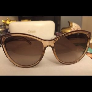 CHLOE Caspia Cateye Sunglasses in Nude