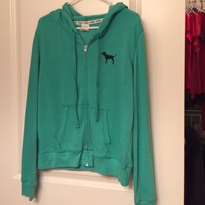 Victoria's Secret PINK Green Zip Up Hoodie