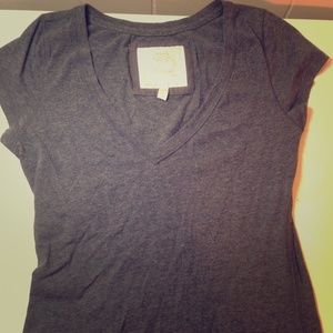 Basics gray v neck t shirt