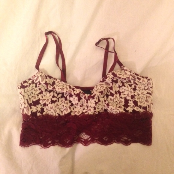 Red and white sewn Bralette