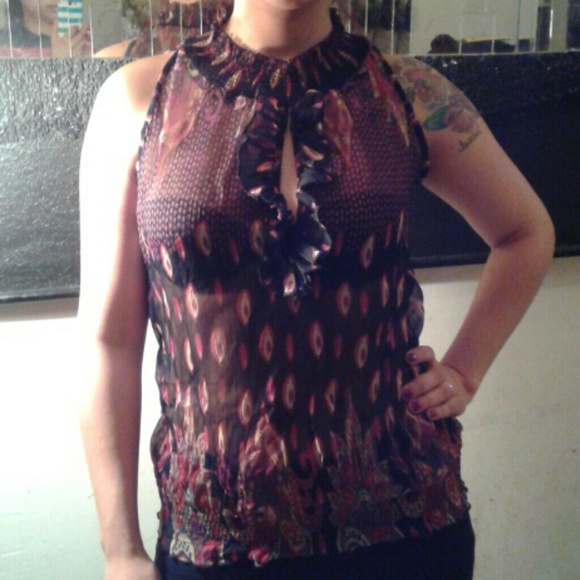 Mesh material cute top