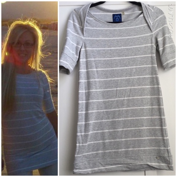 ⏳Time to donate 10/23⌛️Grey & white striped dress - Picture 4 of 4