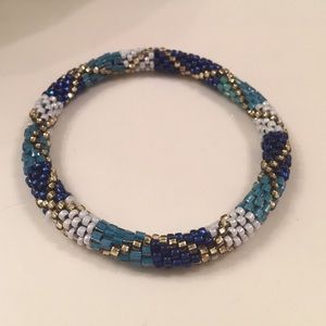 Blue beaded bracelet