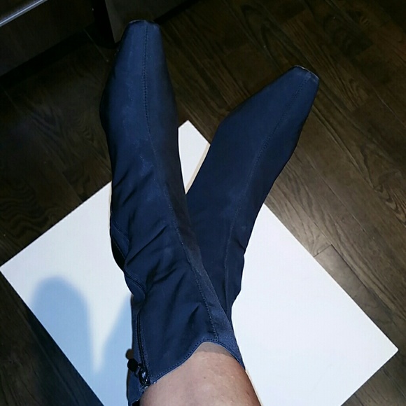 💖💖BLACK LYCRA N LEATHER MIDCLAF BOOT💖💖