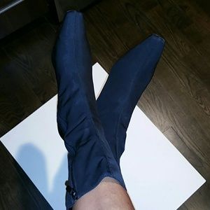 💖💖BLACK LYCRA N LEATHER MIDCLAF BOOT💖💖