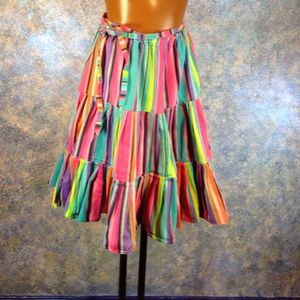 Carnival striped wrap skirt