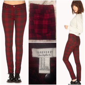 NWOT Plaid Skinny Jeans