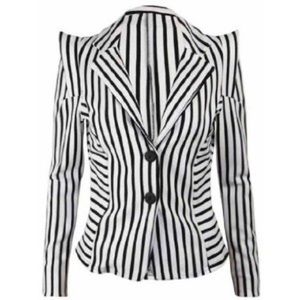 Monochrome peak shoulder blazer/Jacket