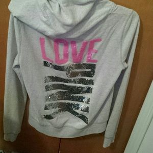 PINK bling full zip hoodie