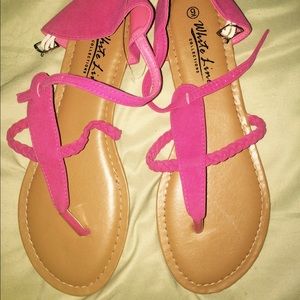 Hot pink sandals