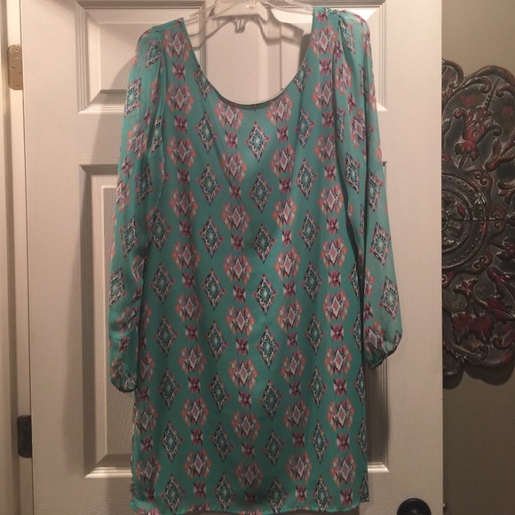 Mint Green Aztec Print Dress