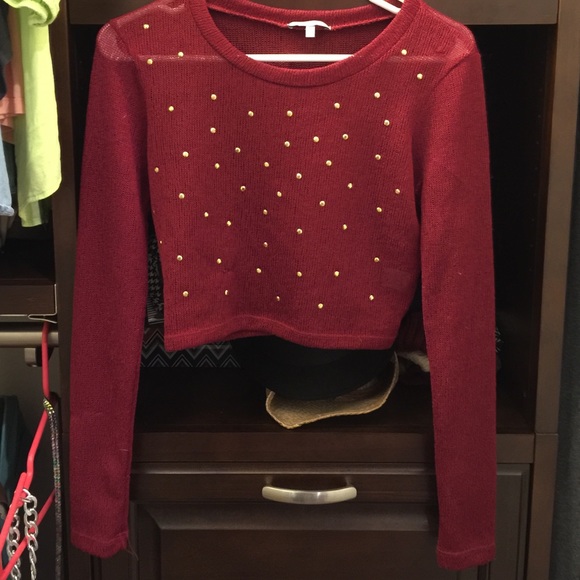 Burgundy/red long sleeve crop top! - Picture 1 of 3