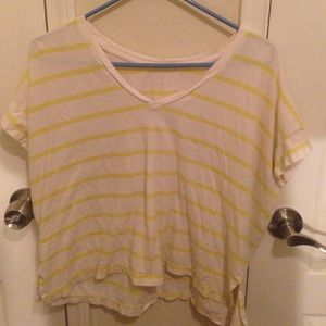 VNECK STRIPED HIGH LOW SHIRT