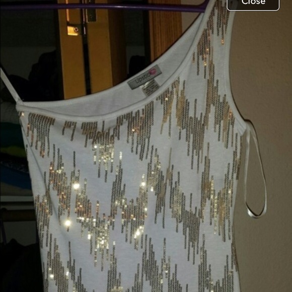 One Shoulder Gold Top