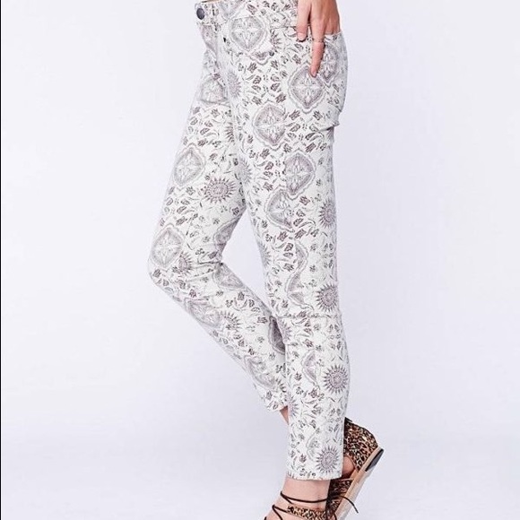 Free People sundial skinny jeans beige NEW W TAG - Picture 1 of 4