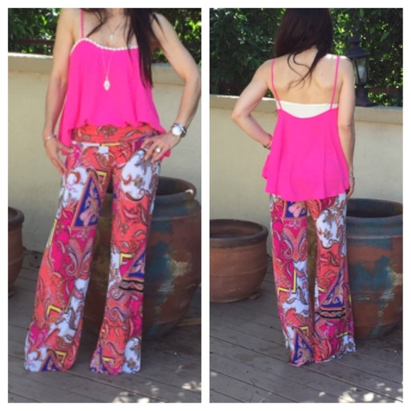 🔴Wide  leg fold waist pants - Picture 3 of 4