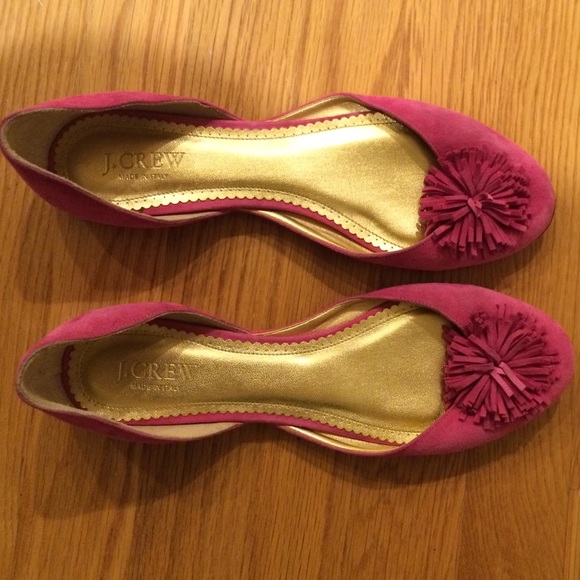 jCrew hot pink flats made in Italy