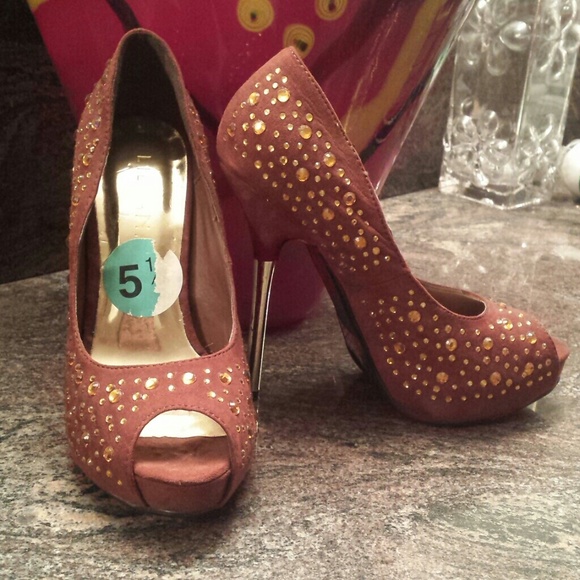 Burnt Orange Shoe with yellow studs
