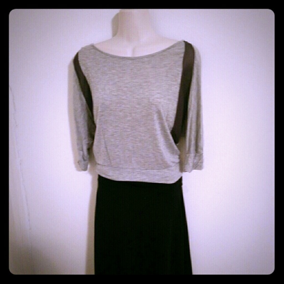 Grey Shirt with Sheer Sides